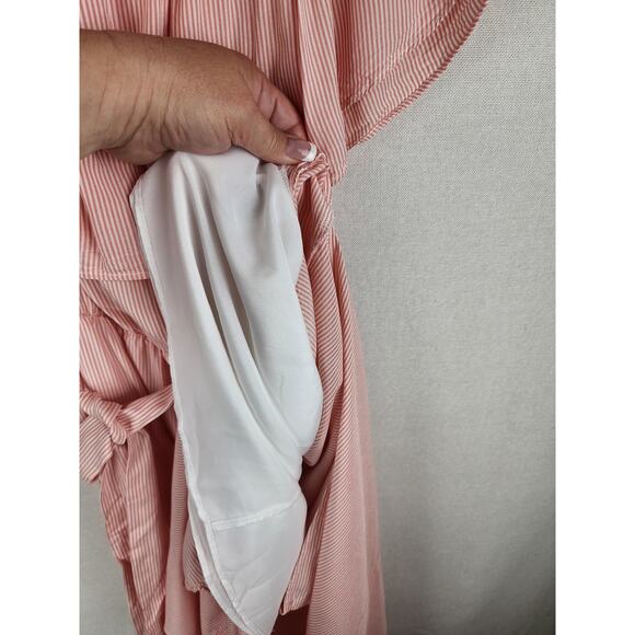 Vintage Simply Styled by Sears Women's 16 Striped belted maxi on or off shoulder - Picture 4 of 12